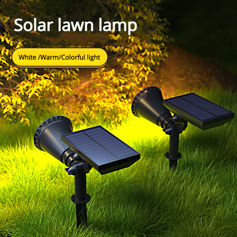 4LED Outdoor Upgraded Lawn Spotlights Solar Charge LED Garden Light Waterproof IP65 Column Light 80 ABS Spot Light Solar Cell