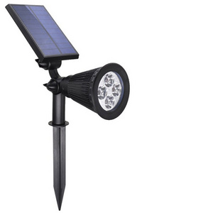 4LED Outdoor Upgraded Lawn Spotlights Solar Charge LED Garden Light Waterproof IP65 Column Light 80 ABS Spot Light Solar Cell