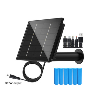 Factory 4W Mini Solar System USB DC 5v 6v Output Solar Panel Charger With built-in 18000mAh battery for IP security camera