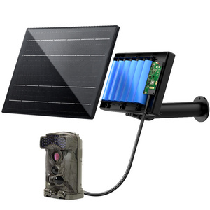 Trail Camera Solar Panel Built In Battery 12V 4W Rechargeable With Type C USB DC5521 Plug For Hunting Game