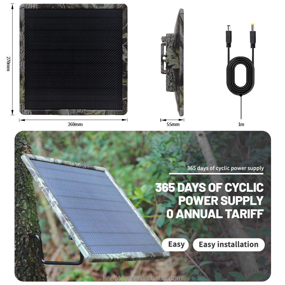 Trail Camera Solar Panel Kit For Wildlife Hunting Game Built In Battery 18650 10W 6v 9v 12v Outdoor Waterproof