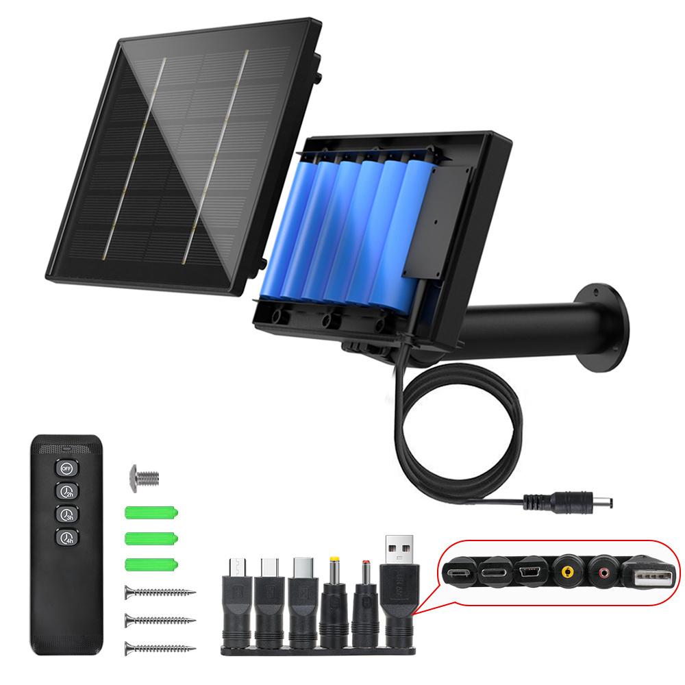 Trail Track Camera Solar Panel For Hunting Game Built In Battery 18650 18000mAh12V 4W Type C DC5521 Plug Waterproof