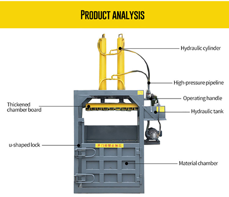 Plastic bottle baling press Cardboard Vertical Hydraulic Baler Machine