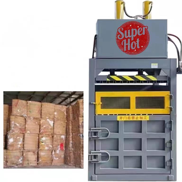 plastic bottle compactor cardboard box compress baling baler machine