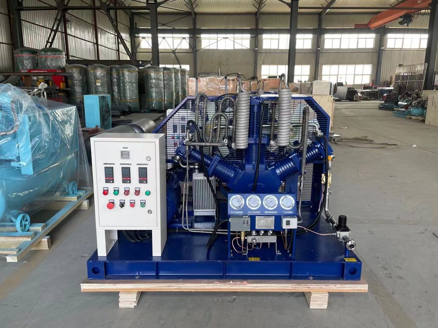 Air cooled water cooler Oil Free Oxygen Gas Compressor with IP55 motor