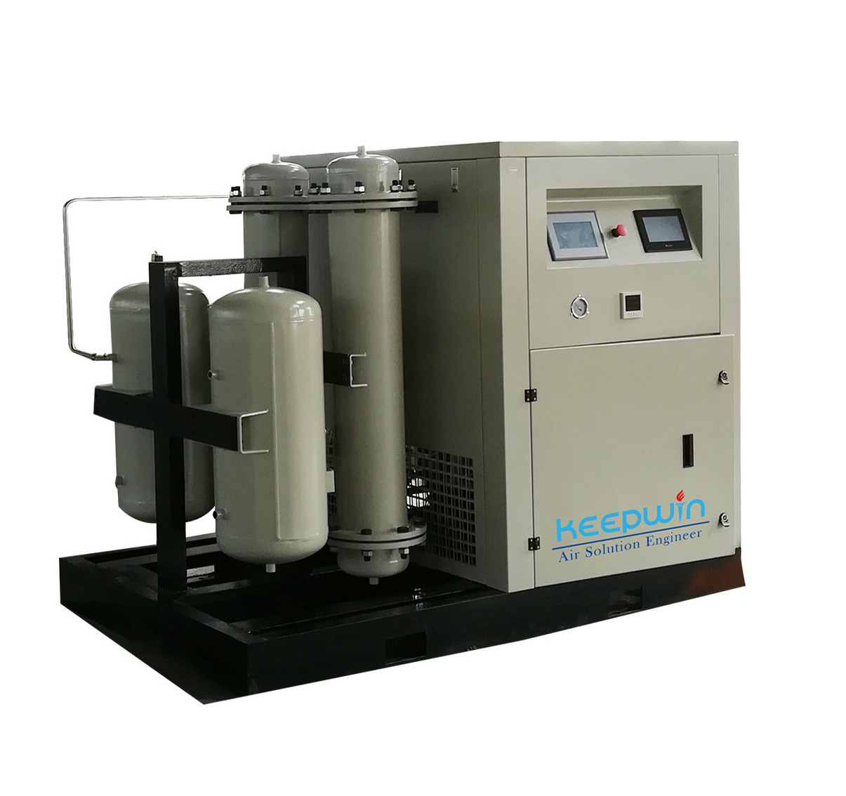 New arriving Skid mounted Scroll Compressor with 60L adsorb air receiver 50L oxygen cylinder Tank Screw Air Compressor