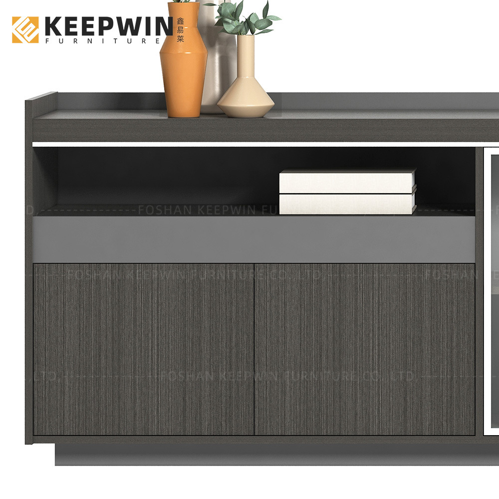 Factory office furniture drawer wooden Black low credenza file cabinets storage cabinet