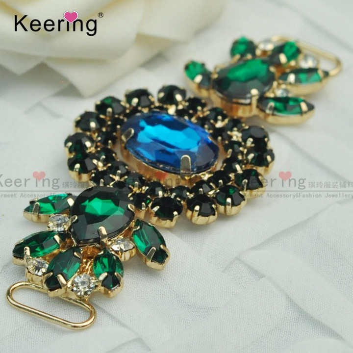 WCK-1342 Peacock Stone Shoes/Bag Large RhinestoneZinc Alloy Belt Buckles For Decoration