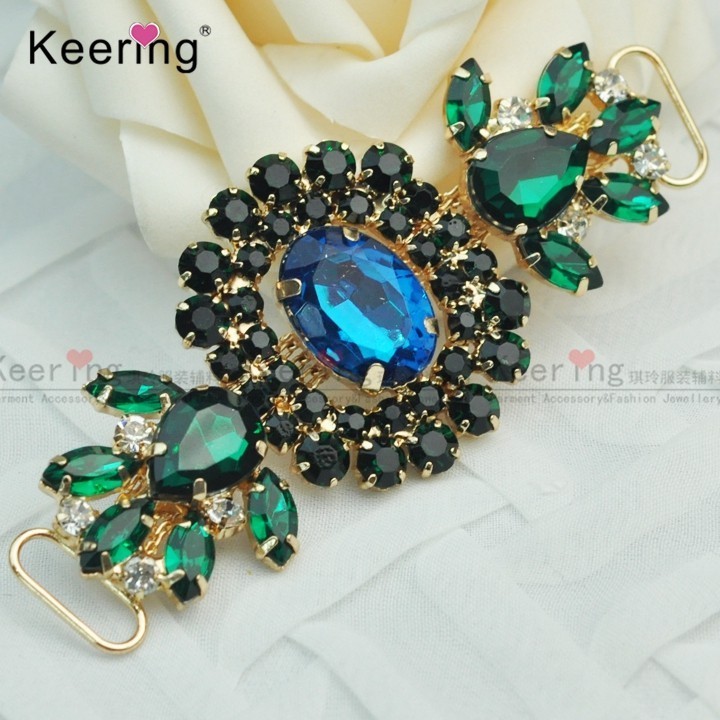 WCK-1342 Peacock Stone Shoes/Bag Large RhinestoneZinc Alloy Belt Buckles For Decoration