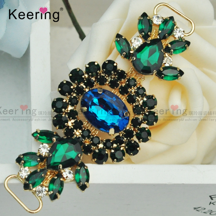 WCK-1342 Peacock Stone Shoes/Bag Large RhinestoneZinc Alloy Belt Buckles For Decoration