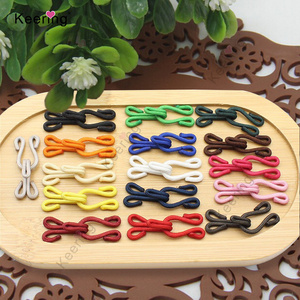 Wholesale Multicolor customized Fabric Covered button Sew On  hooks and eyes Fur Coat bar or Sweater Fastener