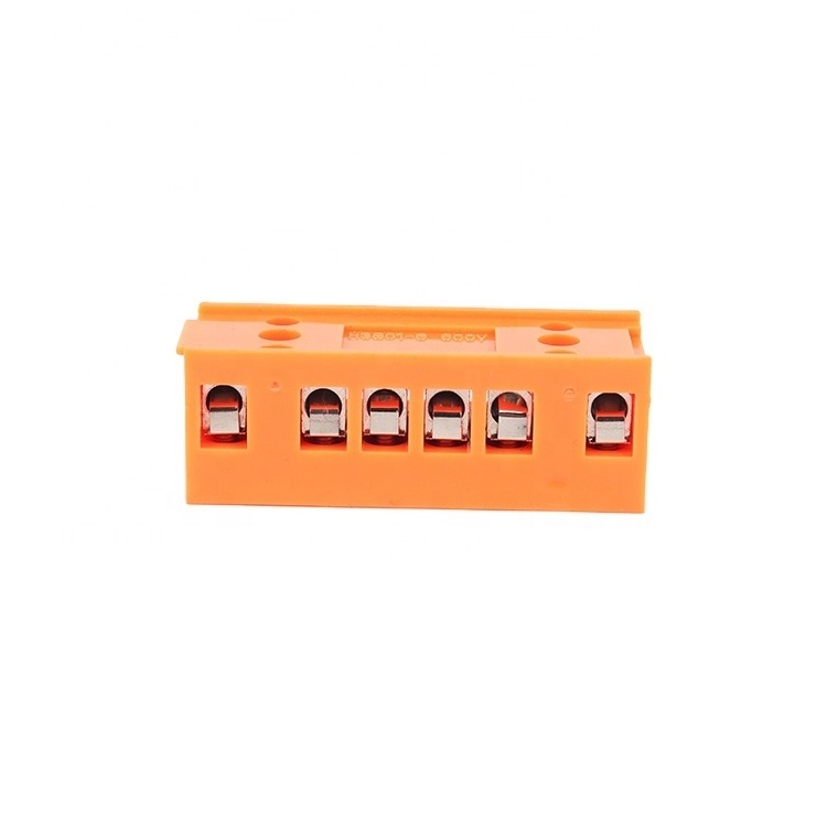 KEERTE Wholesale Price Screw Clamp Terminal Blocks Connector H3801-6 Fixed Electrical Wire Connectors Terminal Screw Block