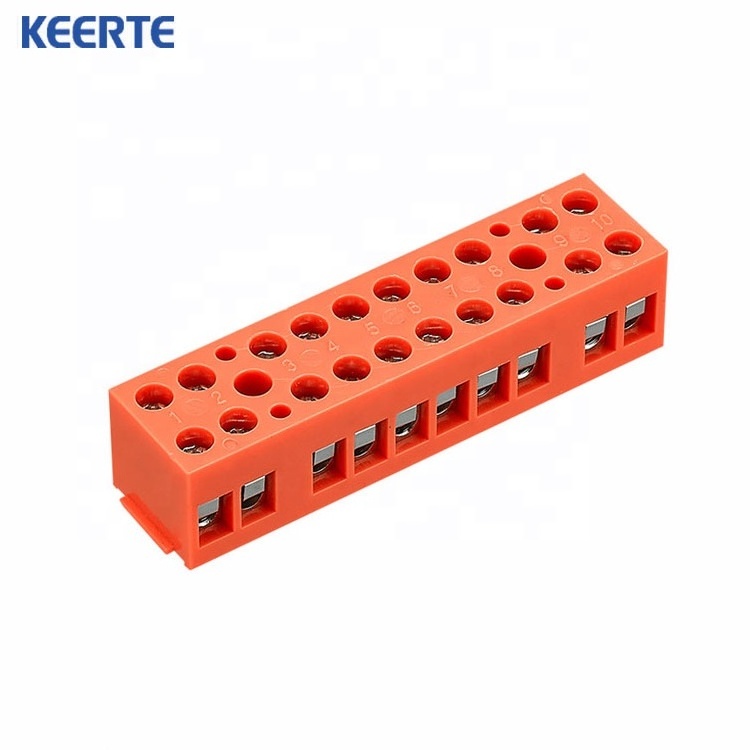 KEERTE Wholesale Price Screw Clamp Terminal Blocks Connector H3801-6 Fixed Electrical Wire Connectors Terminal Screw Block