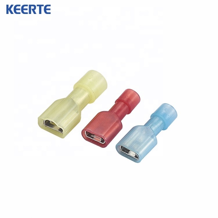 Female Nylon Fully Insulated Connector Nylon End Terminal FDFN1.25-250 Cable Brass Lug Female Crimp Connectors