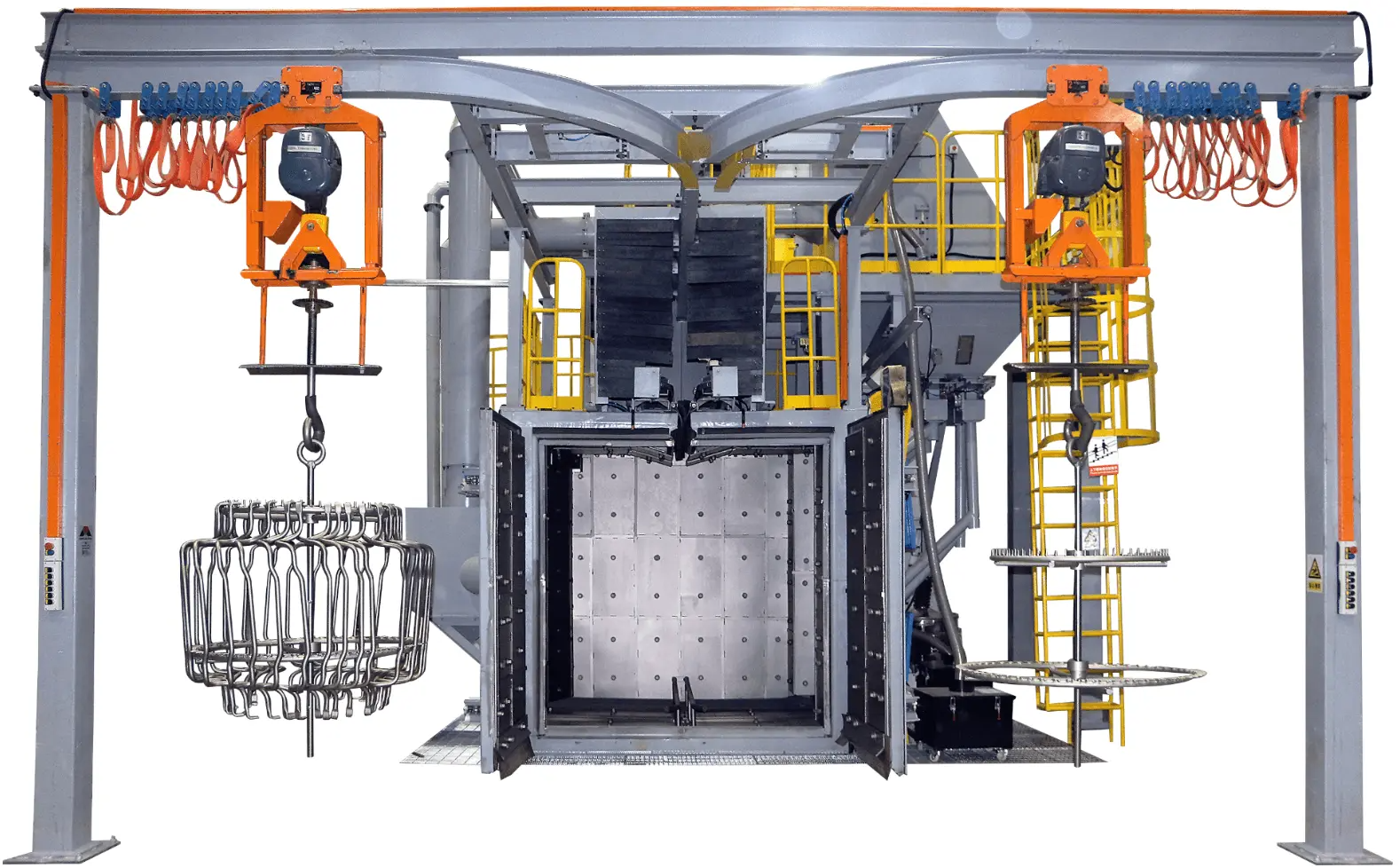 Spinner Descaling Overhead Rail Hook Type Hanger Shot Blasting Machine Shotblaster Cleaning Sandblaster For Ship Lpg Cylinder