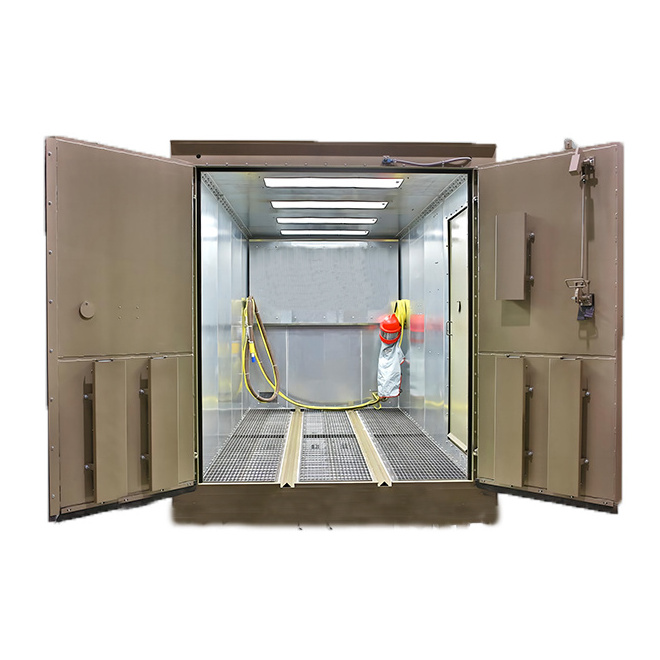 1 Trolley Type Air Steel Fabrication Surface Cleaning Paint Preparation Sand Blasting Room/sandblast Booth/shot Blaster