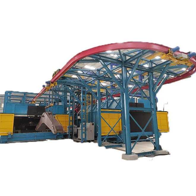 3 Q38 Q48 Q58 Continuous Overhead Rail Conveyor Shot Blasting Machine for Mass Production Foundry Castings Metal Parts