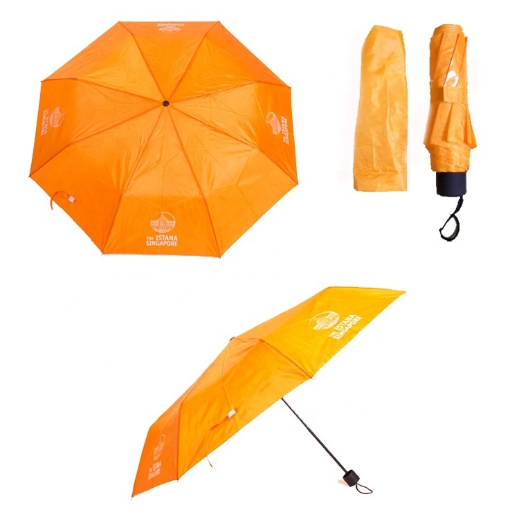 Top quality 3 fold umbrella uv polyester nylon automatic mini capsule umbrella pocket promo raining umbrellas with custom logo