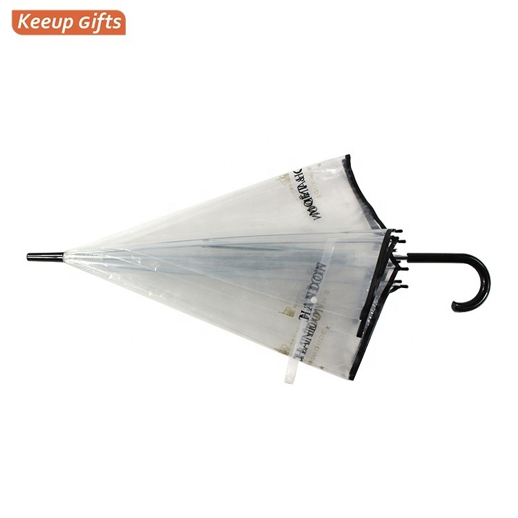 Advertising Clear Umbrella with Custom Print Promotional Rain Umbrella For Children Adult Transparent Umbrella China Supplier