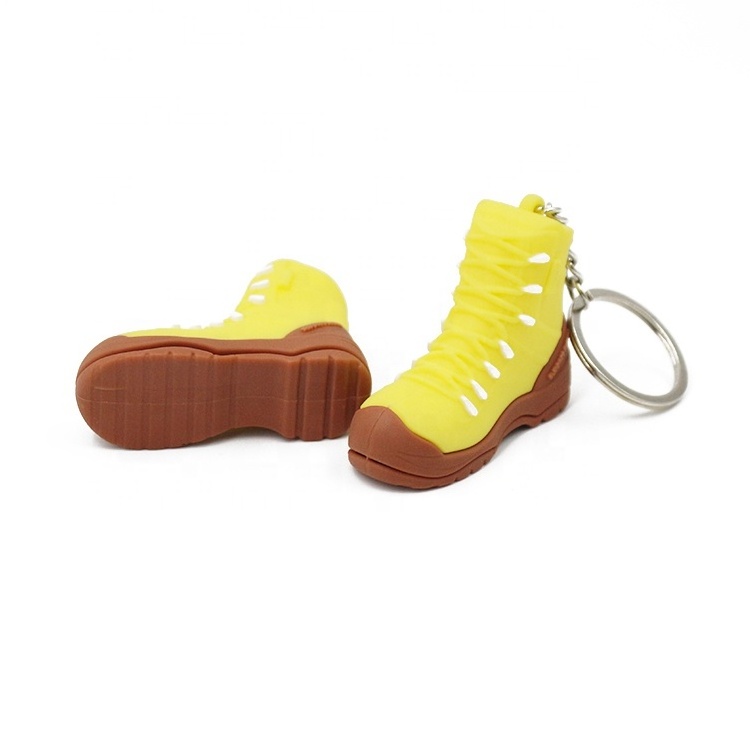 Promotional Items with logo custom printing plastic key chain mini 2D 3D silicone PVC shoes key chain key ring