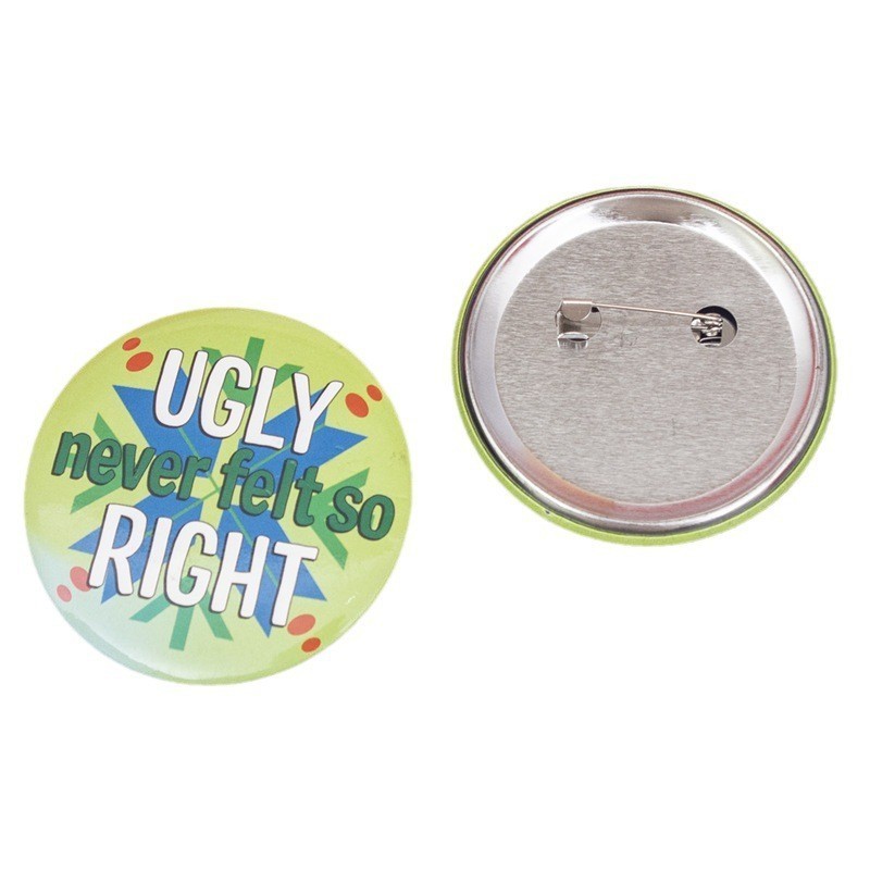 promotional factory manufacture round custom logo cute free diy color printing metal plastic pin badges