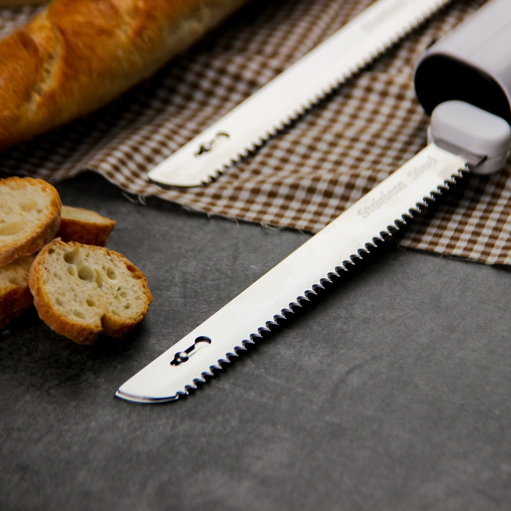 USB Chef Knives Rechargeable Kitchen Knife Electric Stainless Steel Two Blades Ham Slicing Carving Cutting Sourdough Bread Knife