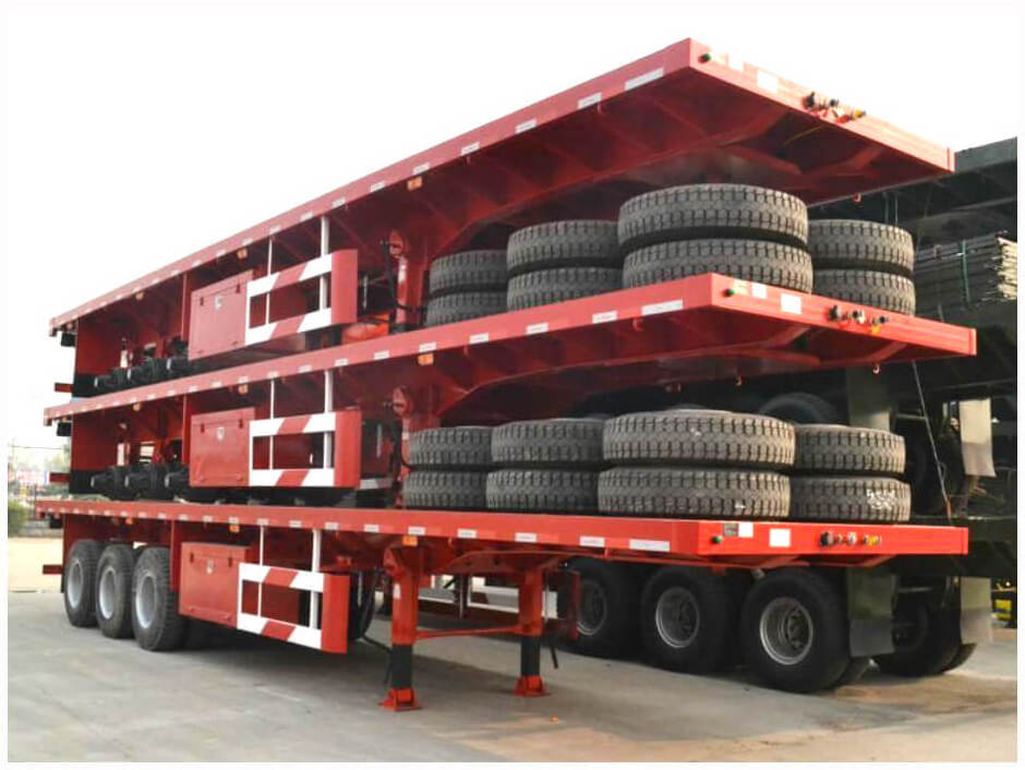 Vehicle Master 3 Axles 4 Axles 40 FT Flatbed 20FT Flat Bed Container Flatbed Semi Truck Trailer