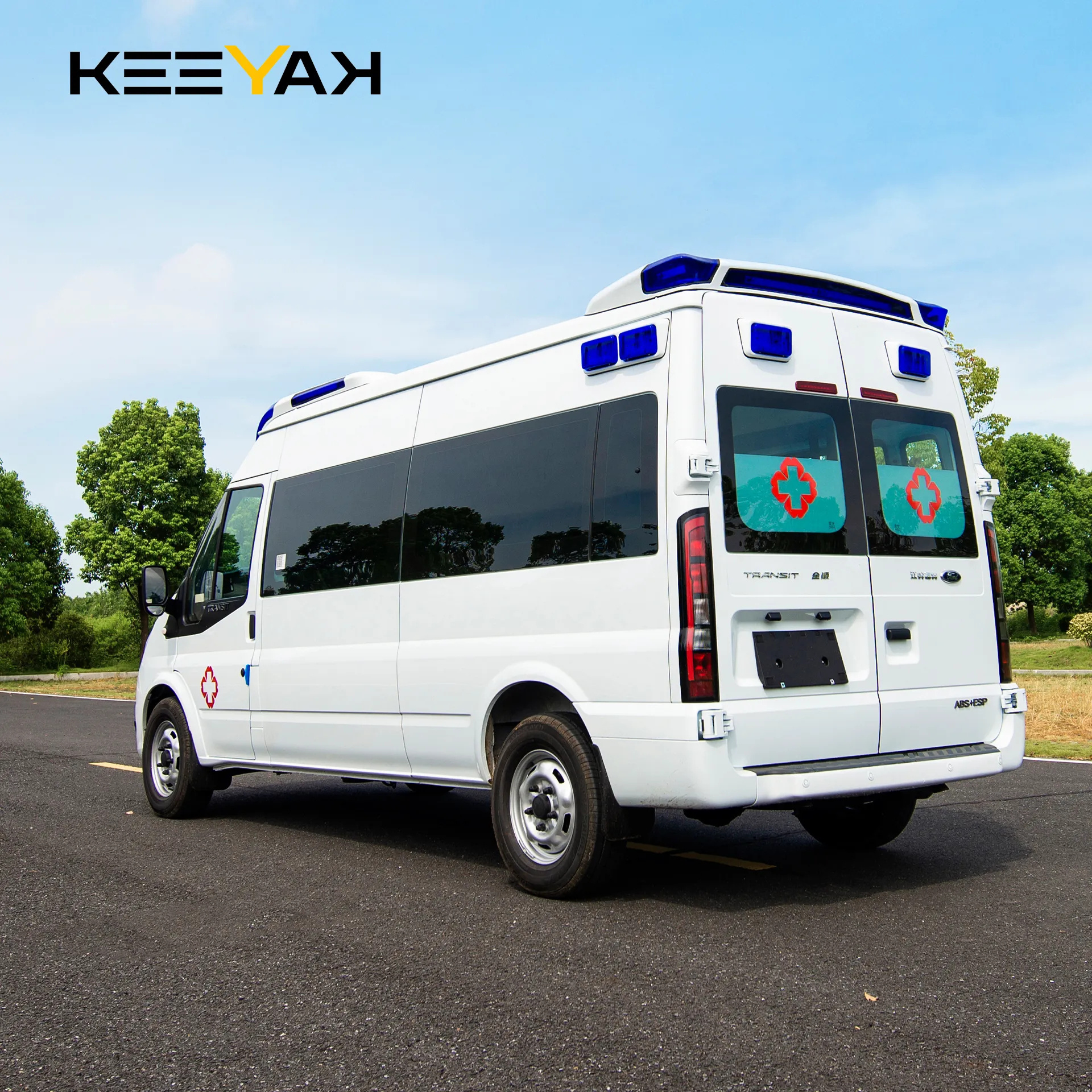 KEEYAK 2024 New Ford V348 ambulance vehicle armored vehicle 4x4 five seats ambulance equipment for sale