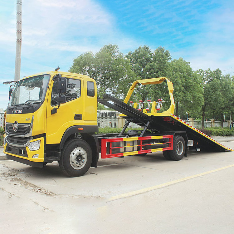 Foton Diesel Rollback Flatbed Wrecker Tow Truck 4x2 8 Ton 10 Ton 12 Ton 50 Ton Wrecker Truck Rotator Wrecker For Sale