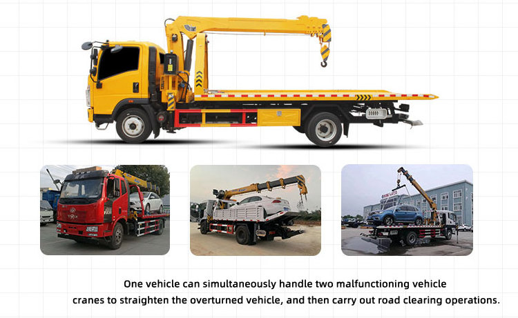 Heavy Flat bed tow truck Howo platform  7 m 8 ton 10 ton flatbed underlift tow truck Metro roadside rescue wrecker tow truck m