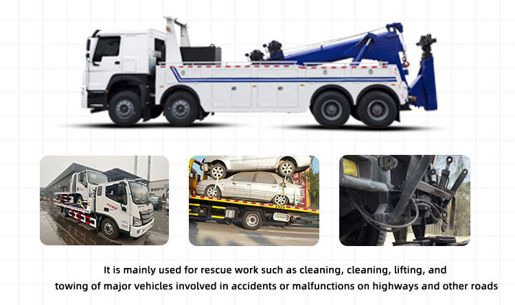 Heavy Flat bed tow truck Howo platform  7 m 8 ton 10 ton flatbed underlift tow truck Metro roadside rescue wrecker tow truck m