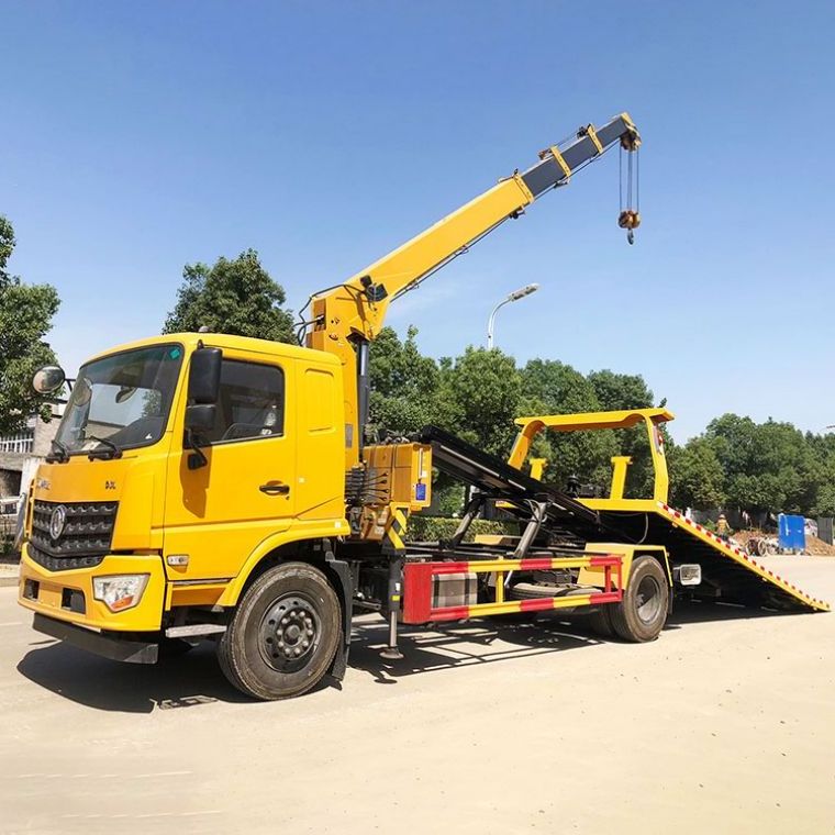 JAC Flat Bed Crane Tow Truck 6.3t 4x2 Wrecker Road Maintenance Truck Remove Obstacles Truck for Sale