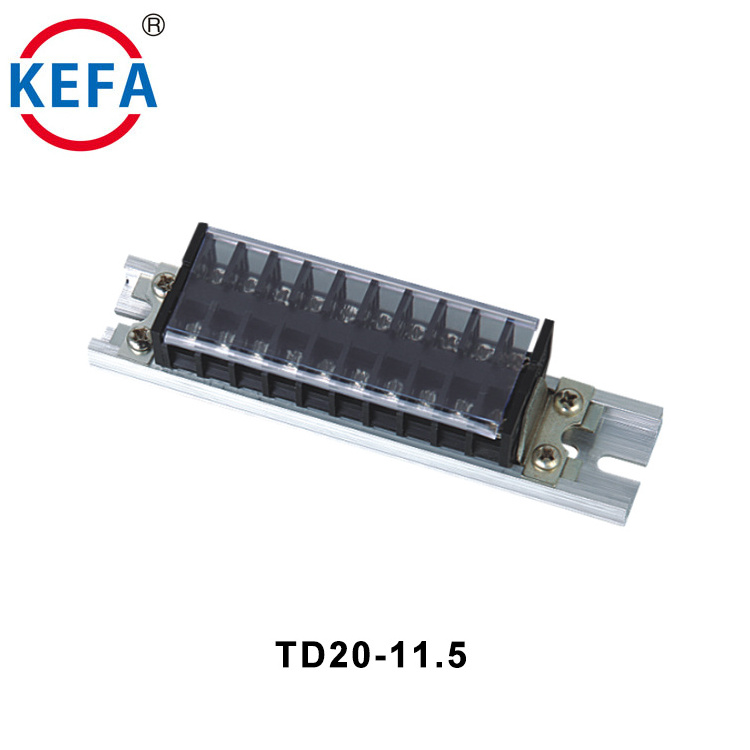 TD20-11.5 Pitch AC2000V/1min Din Rail Terminal Connector Blocks 600V 20A