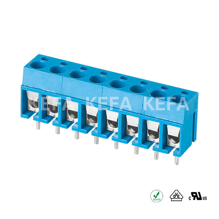 KF300-5.0 Plastic 5.0mm Quick Connect Blue Color High Quality Pcb Terminal Block