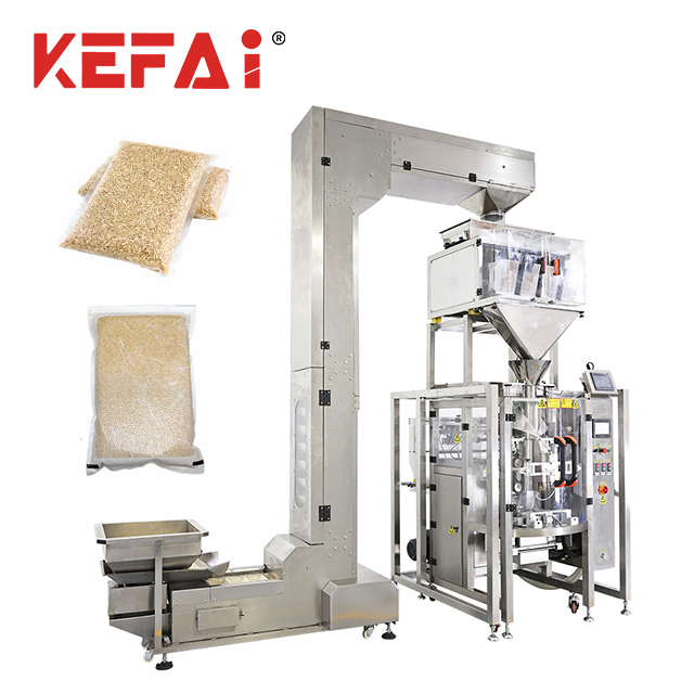 KEFAI Vertical Automatic 1kg 5kg Rice Sugar Flat Pillow Bag Vacuum Filling Packing Machine For Food And Snack