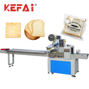 KEFAI Automatic Backery Toast Bread Pouch Packing Machine Horizontal Plastic Film Flow Bread Toast Bagging Machine