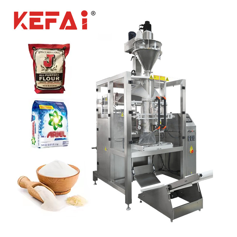 KEFAI Vertical Automatic 500g 1kg 2kg 5kg Spices Flour Washing Powder Detergent Packing Filling Sealing Machine Made in China