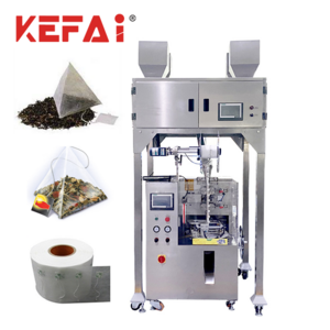 KEFAI Automatic 4 Weighing Heads Ultrasonic Nylon Triangle Pyramidal tea packing Tea Inner Bag Packing Machine With Thread And T