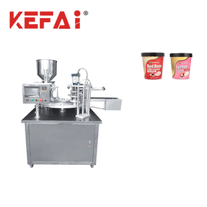 KEFAI High Precision Rotary Cup Filling and Sealing Machine Ice Cream Vat Filling Machine