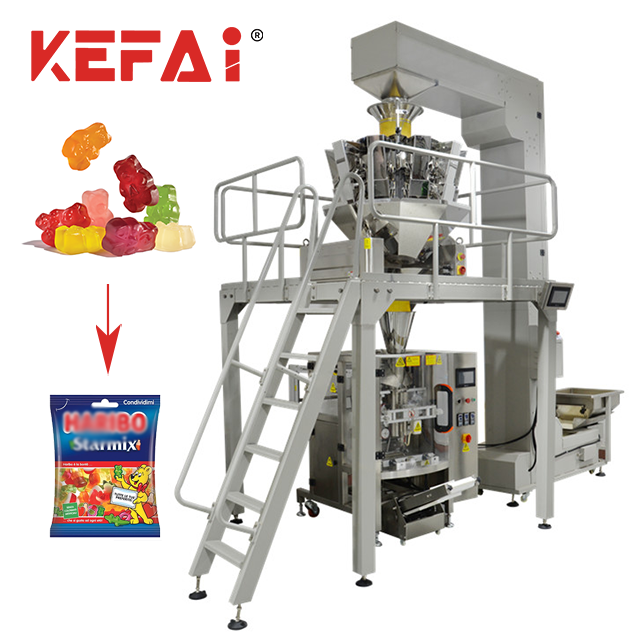 KEFAI Fully Automatic VFFS Soft Gummy Bear Candy Pouch Filling Sealing Packaging Machine