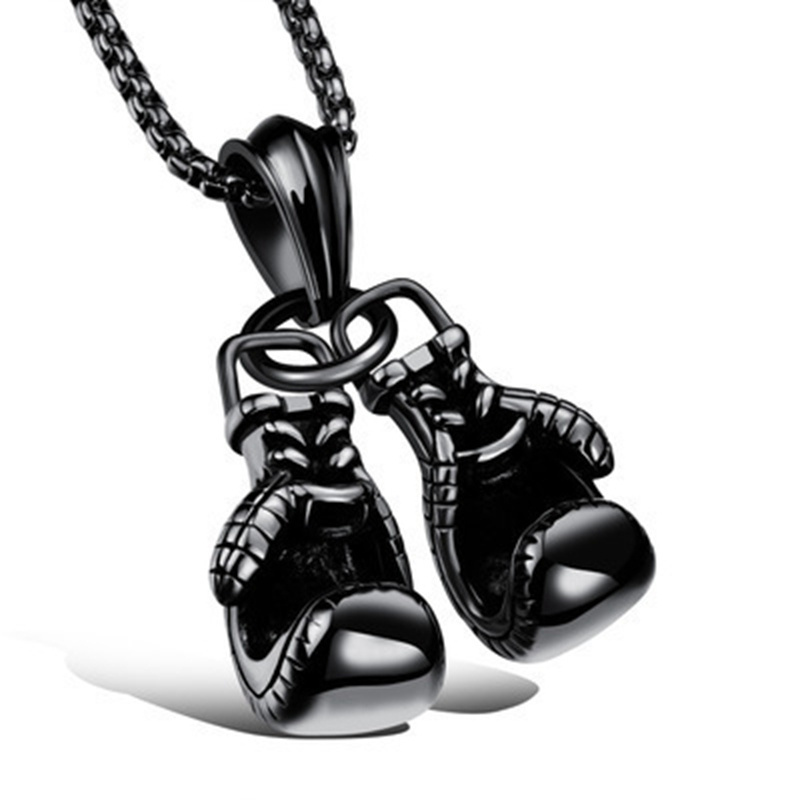 Mini Boxing Necklace Gold Color Chain Pair Boxing Pendant Necklaces For Men Boys Charm Fashion Sport Fitness Jewelry