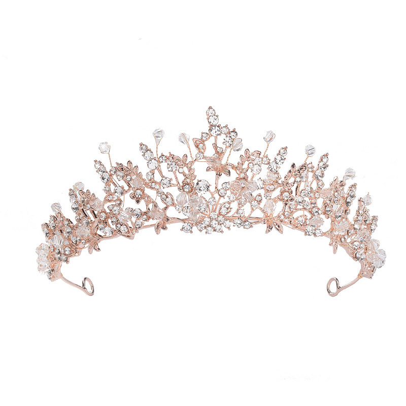 Big Golden Baroque Bridal Crowns Round Imperial Tiara wedding Hair accessories Bridal Headbands Headpiece