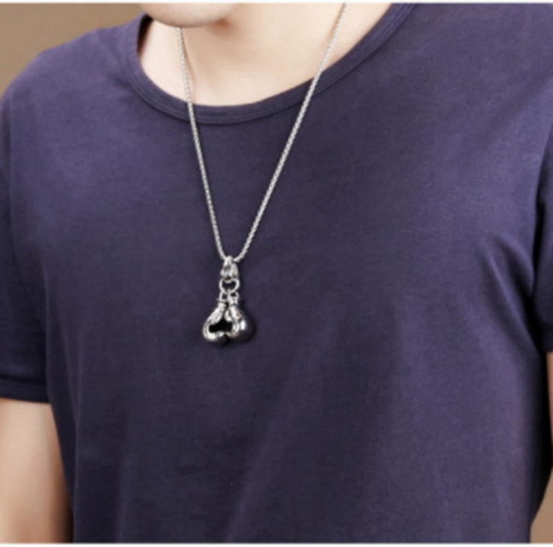 Mini Boxing Necklace Gold Color Chain Pair Boxing Pendant Necklaces For Men Boys Charm Fashion Sport Fitness Jewelry