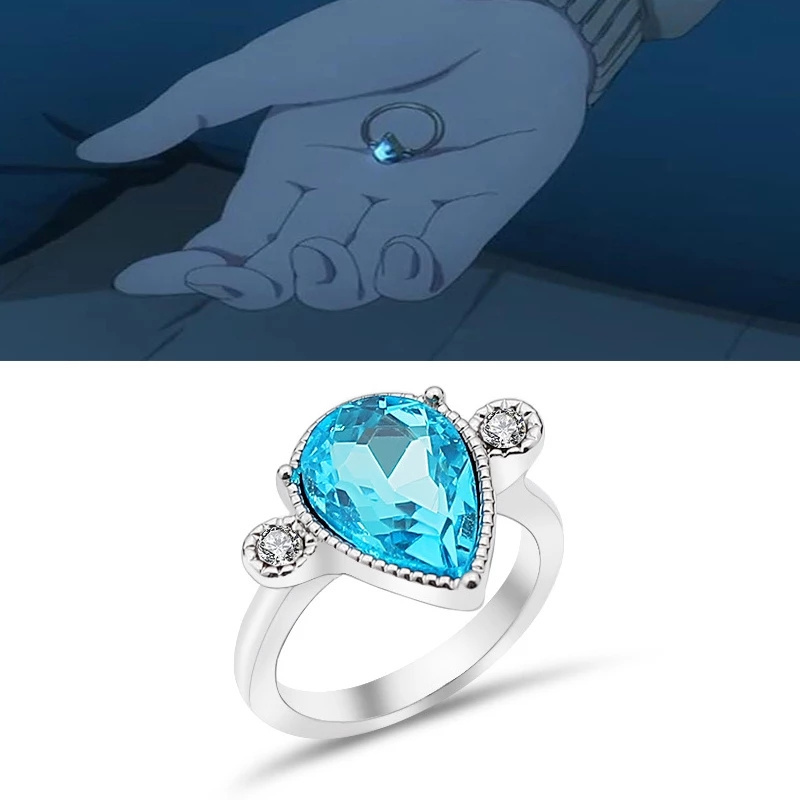 Anime Movie Sword Art Online Rings Kirito Asuna Yuuki Cosplay Sapphire Men Women Ring Jewelry Props Accessories Gift