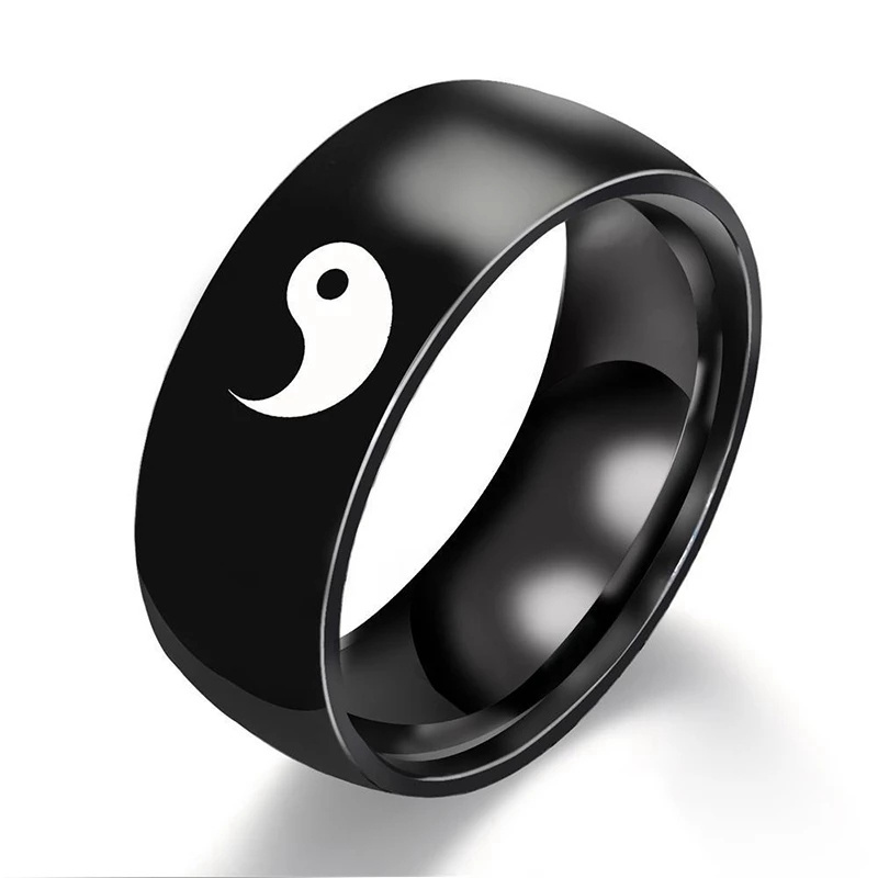 Creative Chinese Style Tai Chi Rings For Men Women Fashion Yin Yang Gossip Punk Couple Accessories Jewelry Gifts For Friends