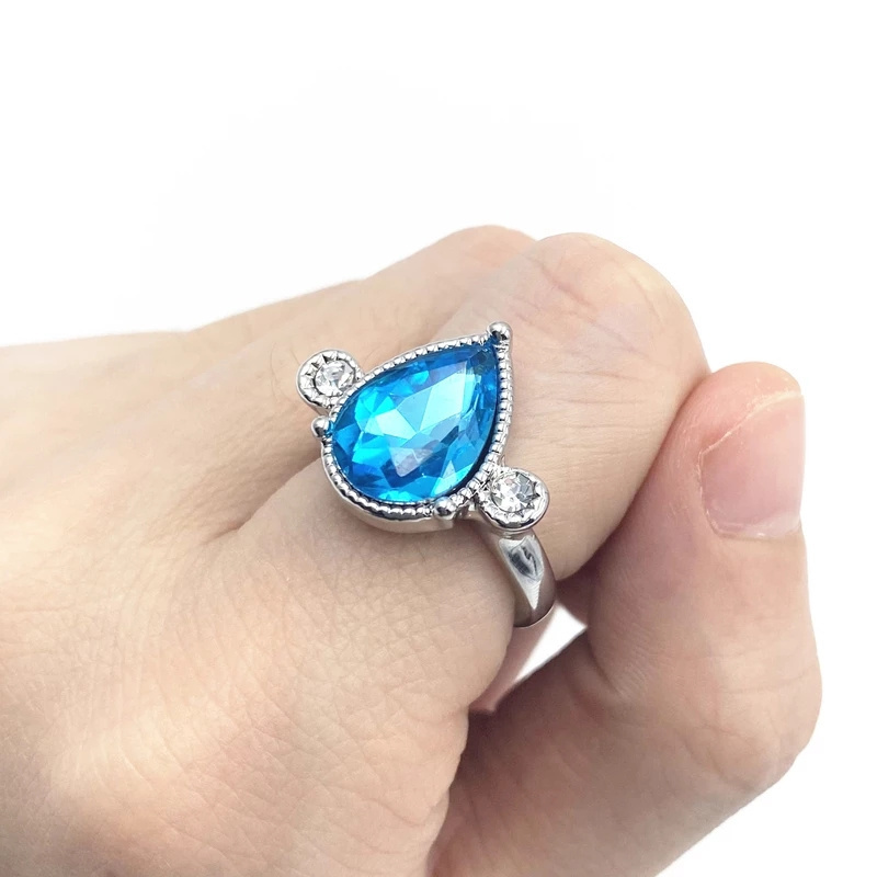 Anime Movie Sword Art Online Rings Kirito Asuna Yuuki Cosplay Sapphire Men Women Ring Jewelry Props Accessories Gift