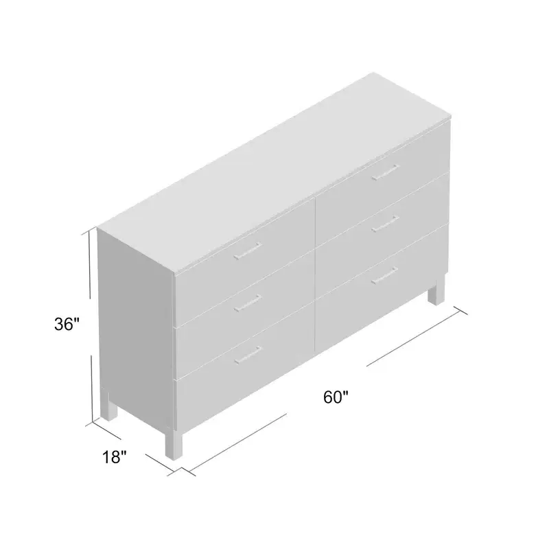 Farmhouse Furniture 6 Drawer Storage Dresser Double Dresser Modern Wood dresser for bedroom