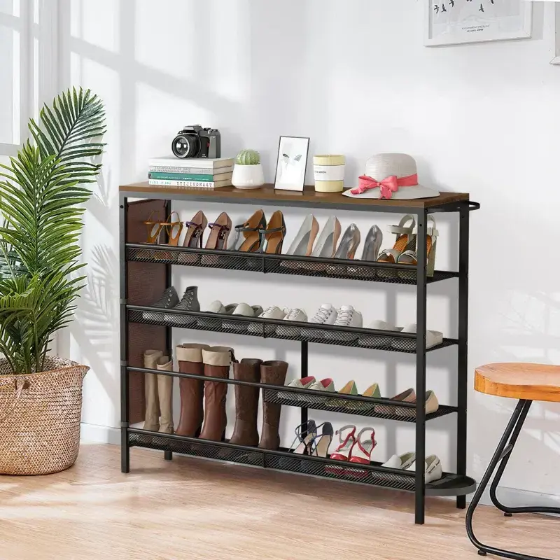 5-Tier Shoe Bench shoe storage shelf Shoe Rack for Entry and Hallway