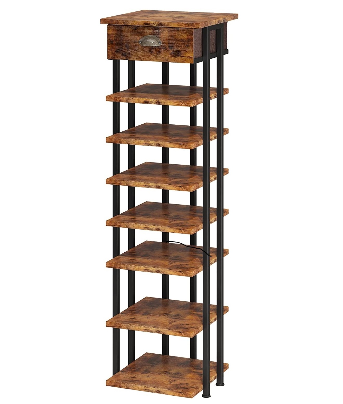 8 Tier Shoe Rack for Entryway Metal Free Standing Shoes Rack Narrow Slim Vertical Shoe Storage Shelf Organizer