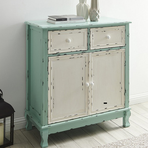 Wood Living Room Cabinet  Vintage Accent Storage Chest of Drawers and Doors for Entryway